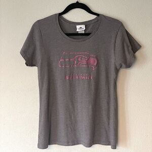 Seahawks T-Shirt, Gray with Pink Logo. Size Large (fits small).